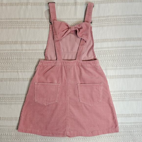 Hot Topic Pink Corduroy Heart Wings Overall Dress Size Small - Picture 2 of 6